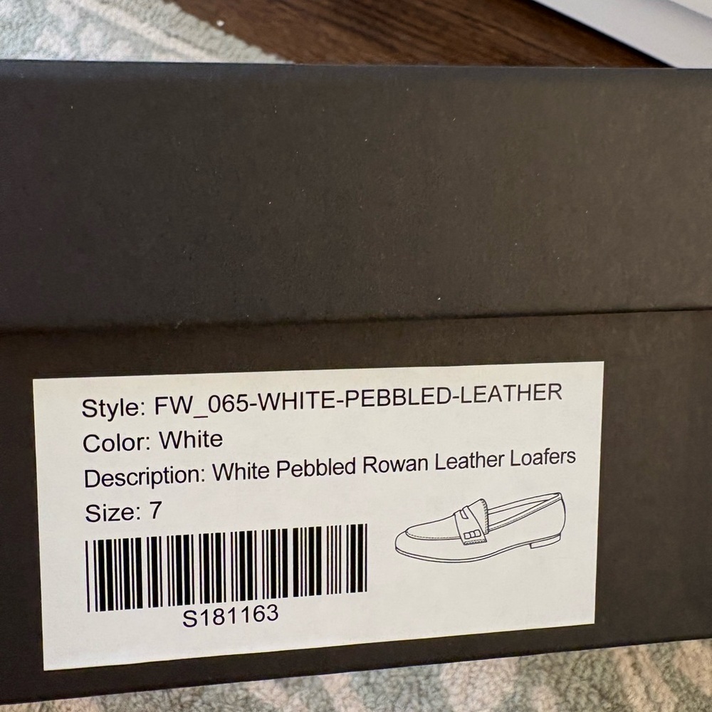 Tuckernuck White Pebbled Rowan Leather Penny Loafers size 7 NWT - Picture 3 of 3